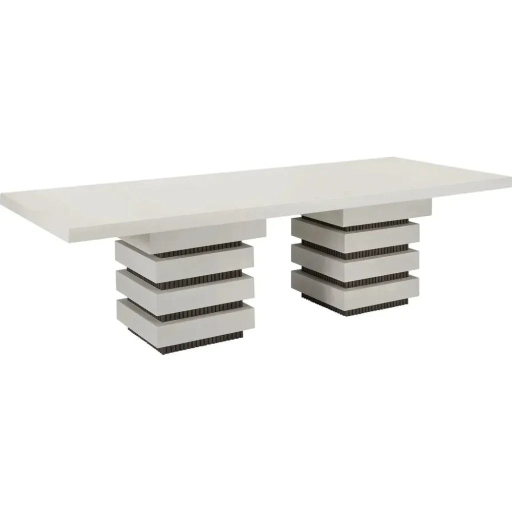 Seasonal Living Meditation Rectangle  White Outdoor Dining Table