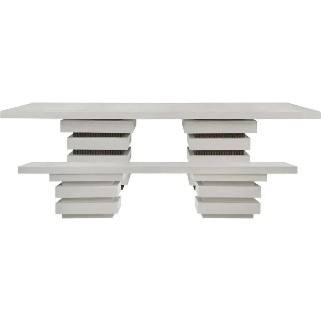 Seasonal Living Meditation Rectangle  White Outdoor Dining Table