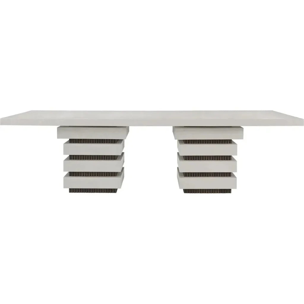 Seasonal Living Meditation Rectangle  White Outdoor Dining Table