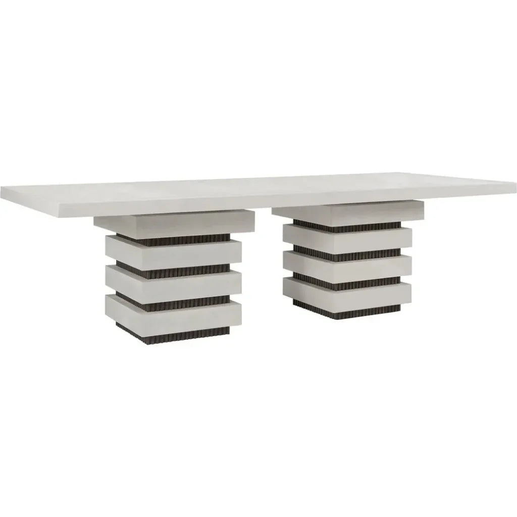 Seasonal Living Meditation Rectangle  White Outdoor Dining Table