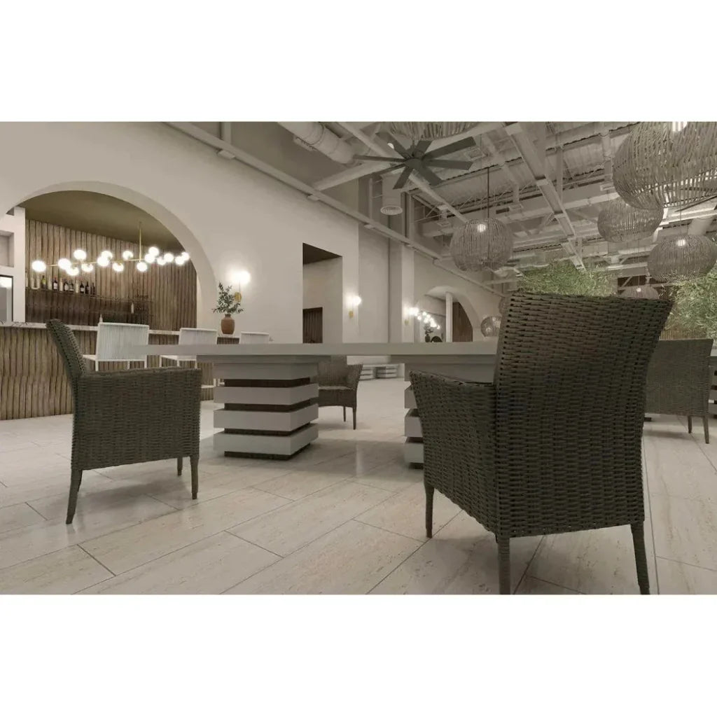 Seasonal Living Meditation Rectangle  White Outdoor Dining Table