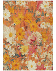 LOOMLAN Rugs Mehavi Orange Washable Indoor-Outdoor Rug