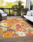 LOOMLAN Rugs Mehavi Orange Washable Indoor-Outdoor Rug