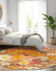 LOOMLAN Rugs Mehavi Orange Washable Indoor-Outdoor Rug