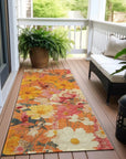 LOOMLAN Rugs Mehavi Orange Washable Indoor-Outdoor Rug
