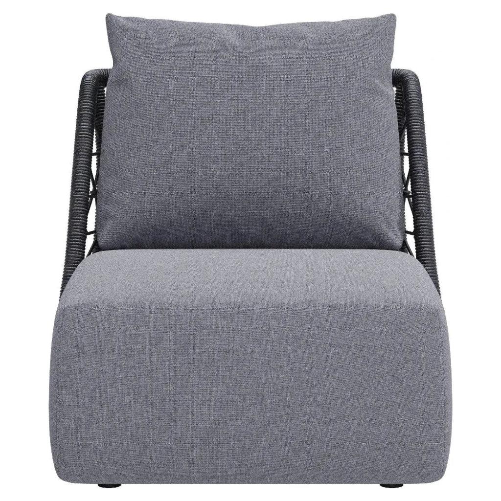 Mekan Gray Armless Accent Chair - LOOMLAN - Zuo Modern - Outdoor Accent Chairs
