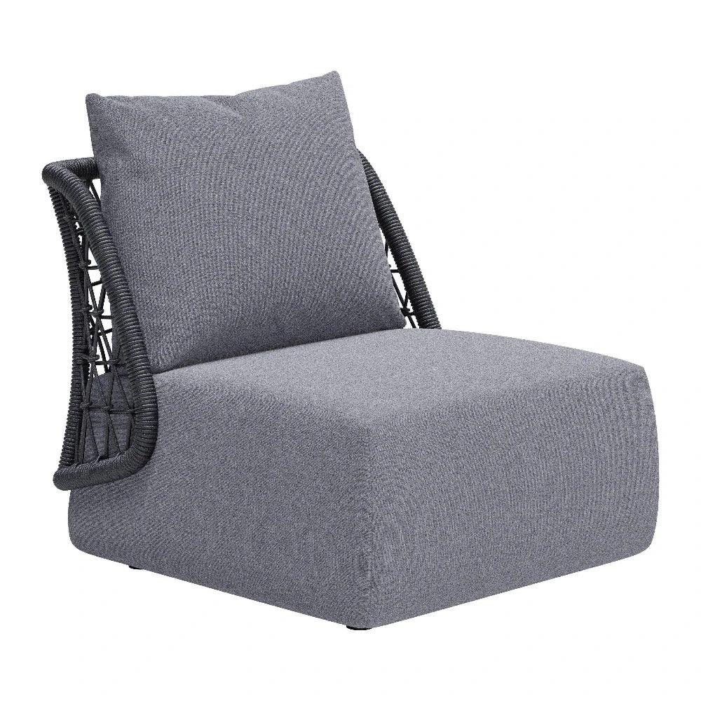 Mekan Gray Armless Accent Chair - LOOMLAN - Zuo Modern - Outdoor Accent Chairs