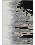 LOOMLAN Rugs Meleya Black Washable Indoor-Outdoor Rug