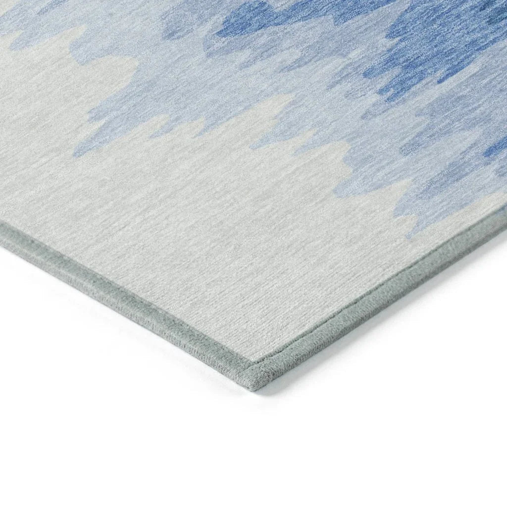 LOOMLAN Rugs Meleya Blue Washable Indoor-Outdoor Rug