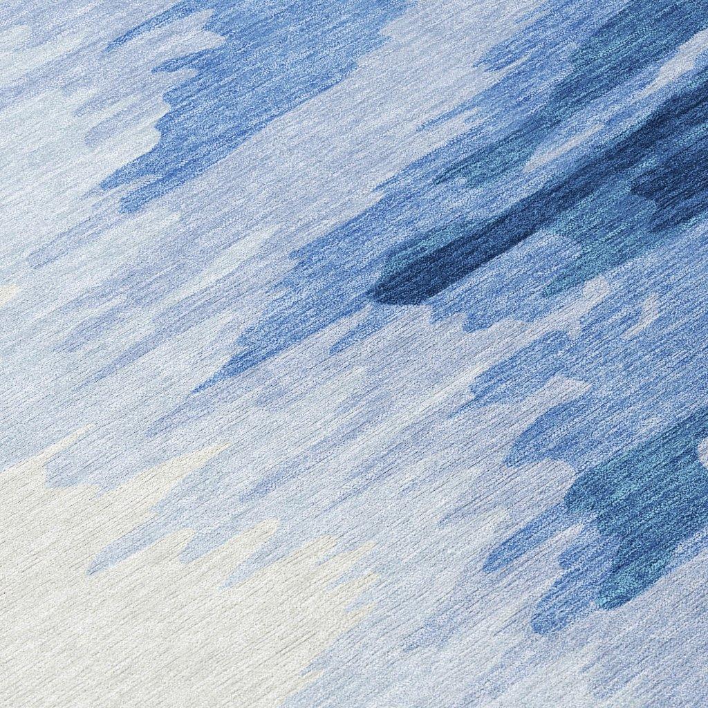 LOOMLAN Rugs Meleya Blue Washable Indoor-Outdoor Rug