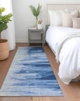 LOOMLAN Rugs Meleya Blue Washable Indoor-Outdoor Rug