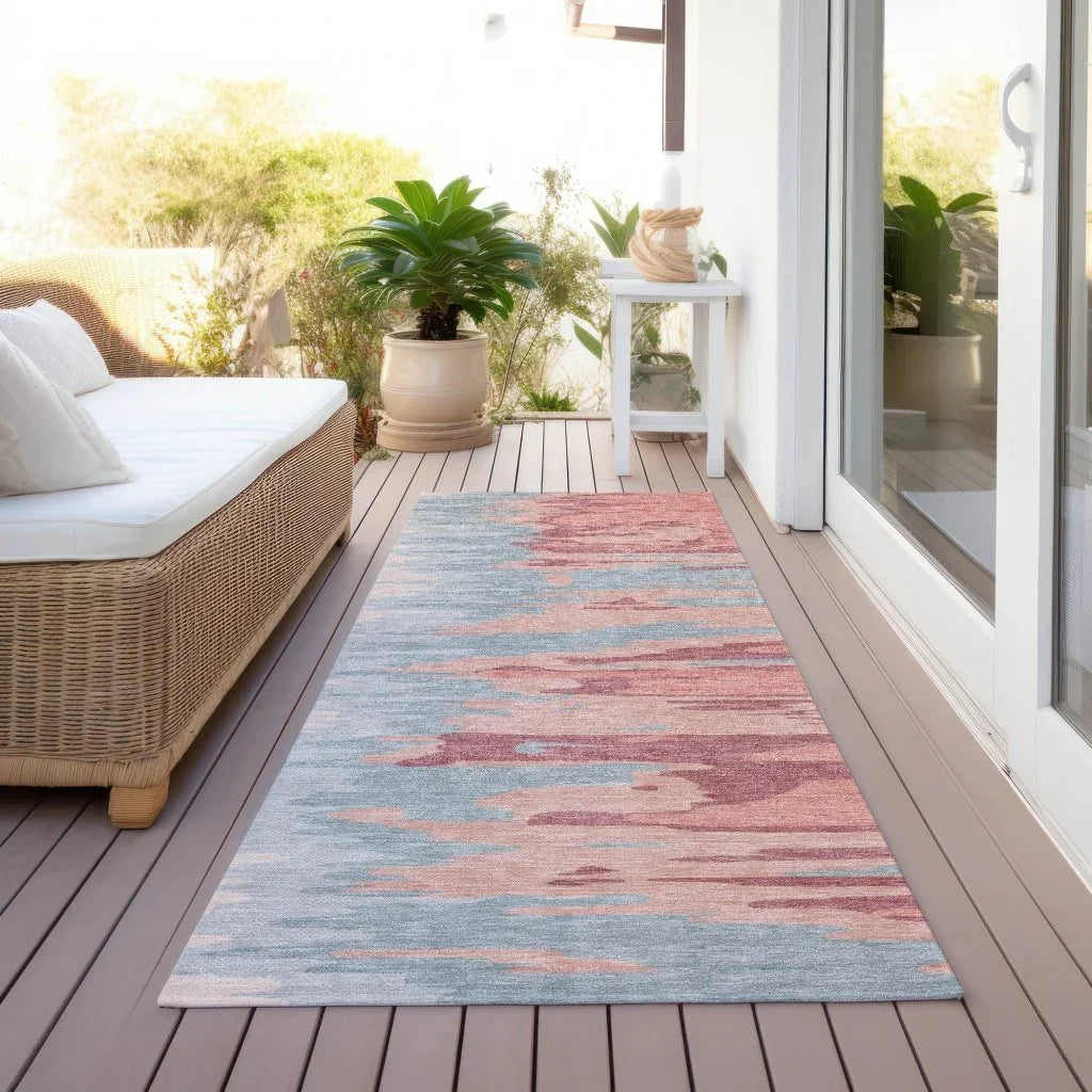 LOOMLAN Rugs Meleya Coral Washable Indoor-Outdoor Rug