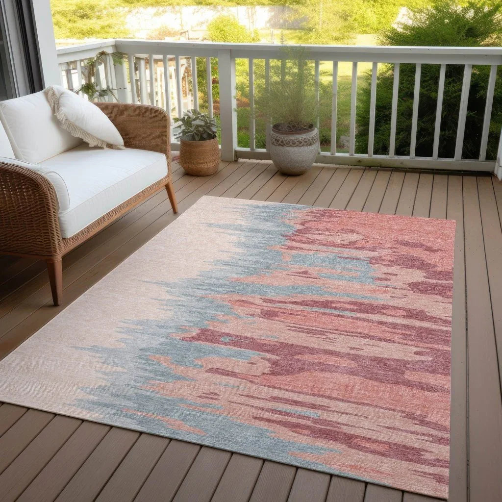 LOOMLAN Rugs Meleya Coral Washable Indoor-Outdoor Rug