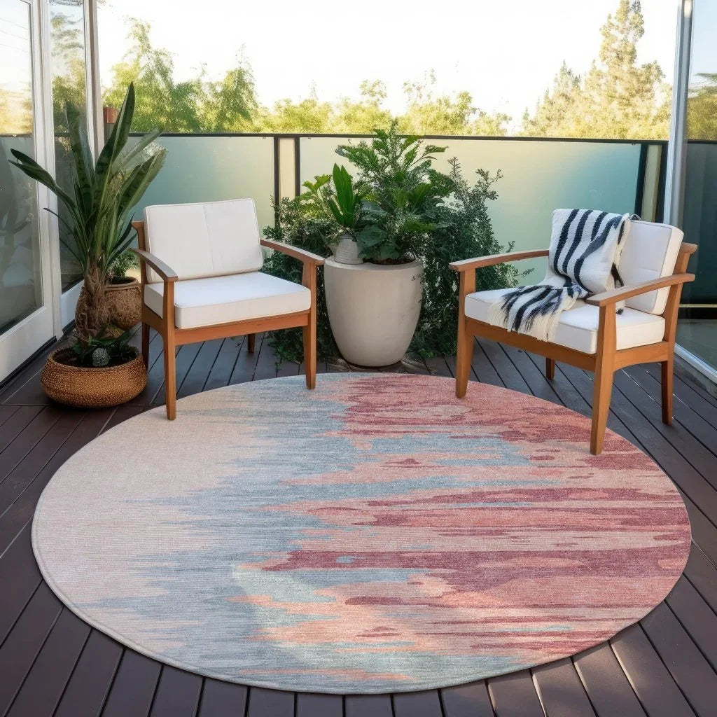 LOOMLAN Rugs Meleya Coral Washable Indoor-Outdoor Rug