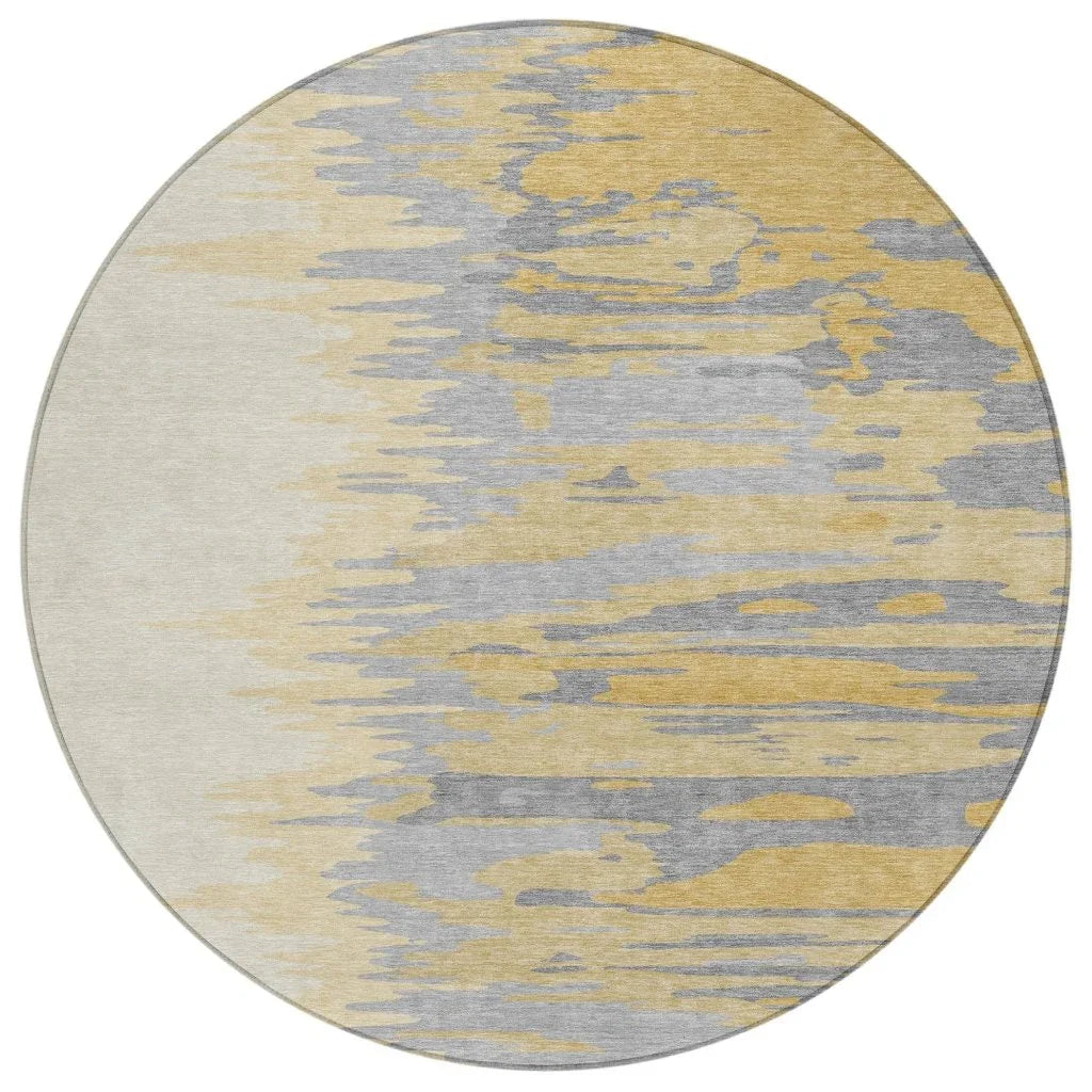 LOOMLAN Rugs Meleya Gold Washable Indoor-Outdoor Rug