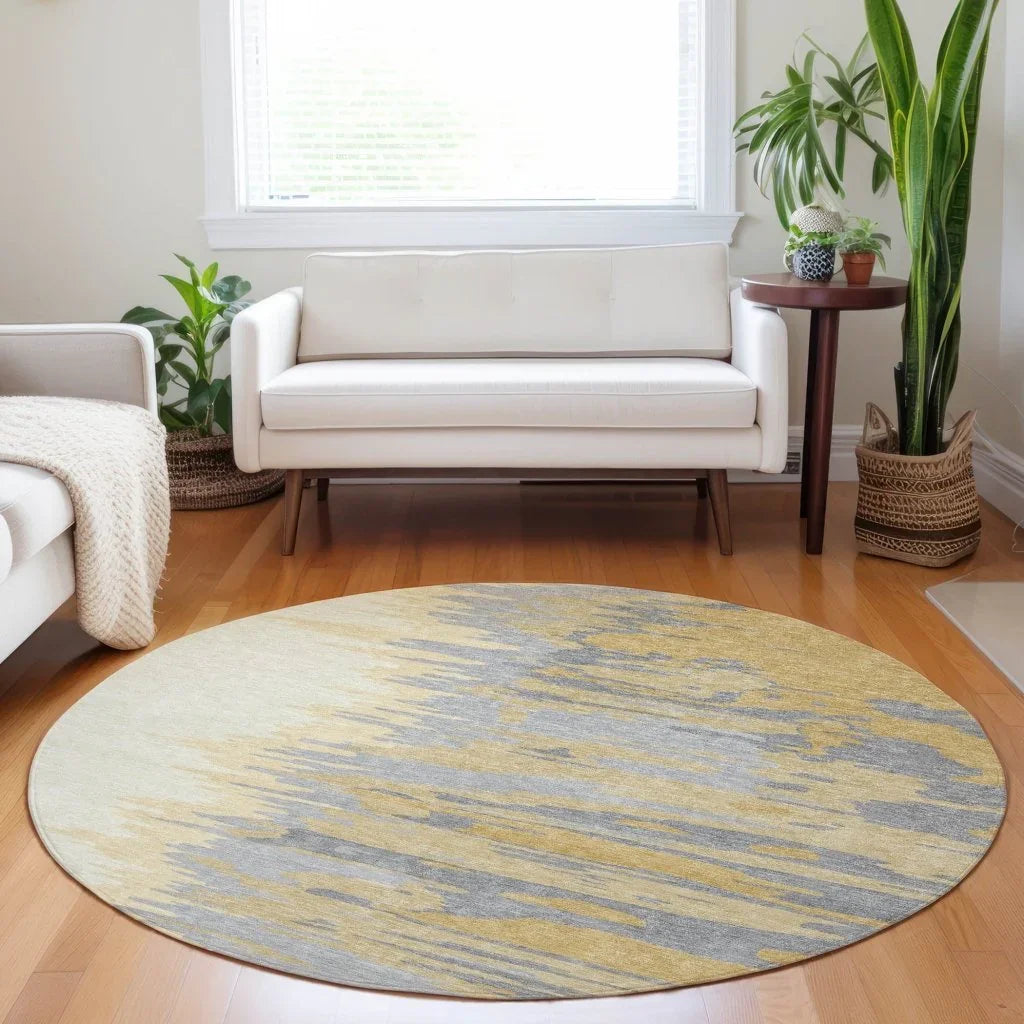 LOOMLAN Rugs Meleya Gold Washable Indoor-Outdoor Rug