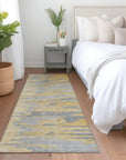 LOOMLAN Rugs Meleya Gold Washable Indoor-Outdoor Rug