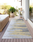 LOOMLAN Rugs Meleya Gray Washable Indoor-Outdoor Rug