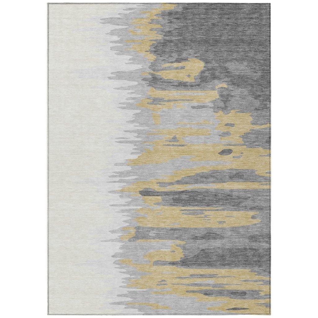 LOOMLAN Rugs Meleya Gray Washable Indoor-Outdoor Rug