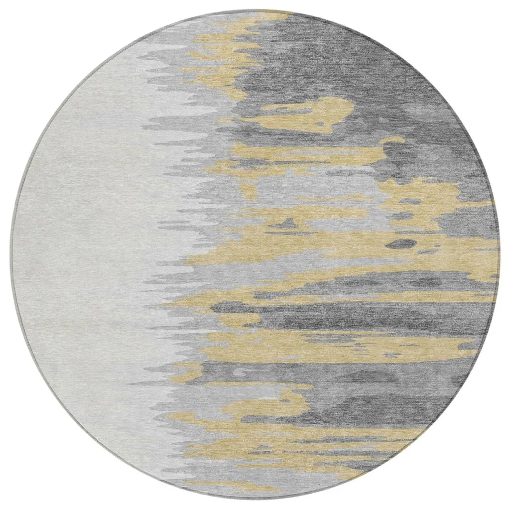 LOOMLAN Rugs Meleya Gray Washable Indoor-Outdoor Rug