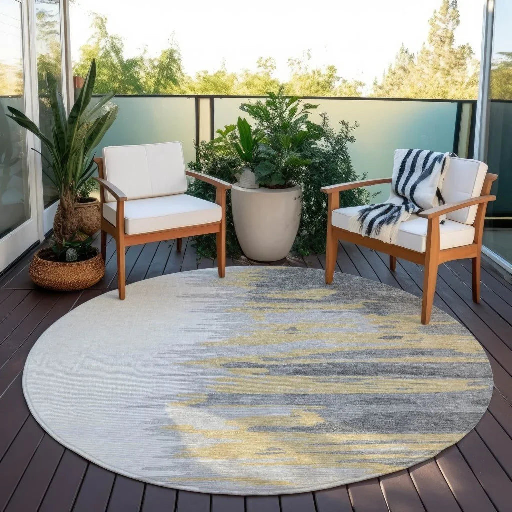 LOOMLAN Rugs Meleya Gray Washable Indoor-Outdoor Rug