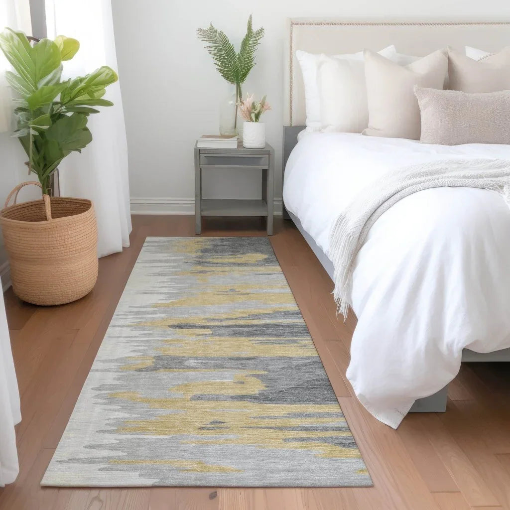 LOOMLAN Rugs Meleya Gray Washable Indoor-Outdoor Rug