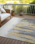 LOOMLAN Rugs Meleya Gray Washable Indoor-Outdoor Rug