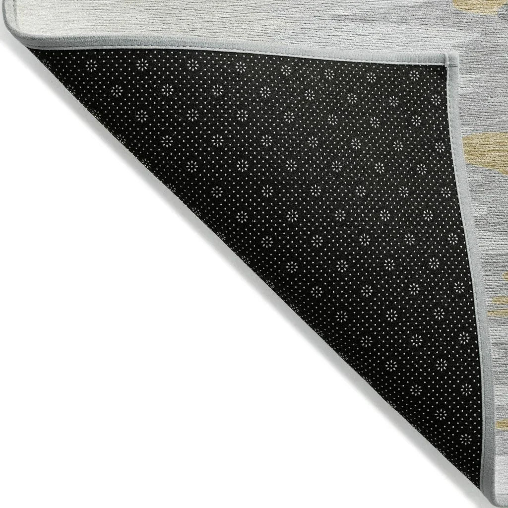 LOOMLAN Rugs Meleya Gray Washable Indoor-Outdoor Rug
