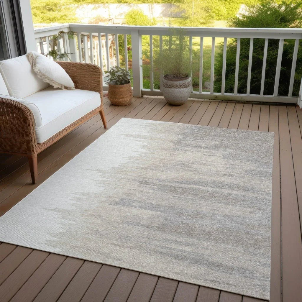LOOMLAN Rugs Meleya Ivory Washable Indoor-Outdoor Rug
