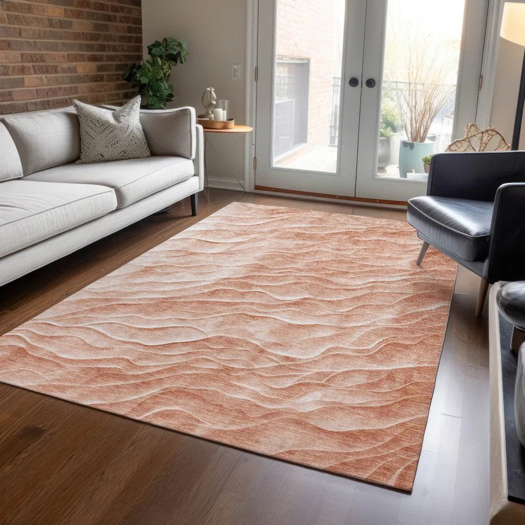 LOOMLAN Rugs Melinae Orange Washable Indoor-Outdoor Rug