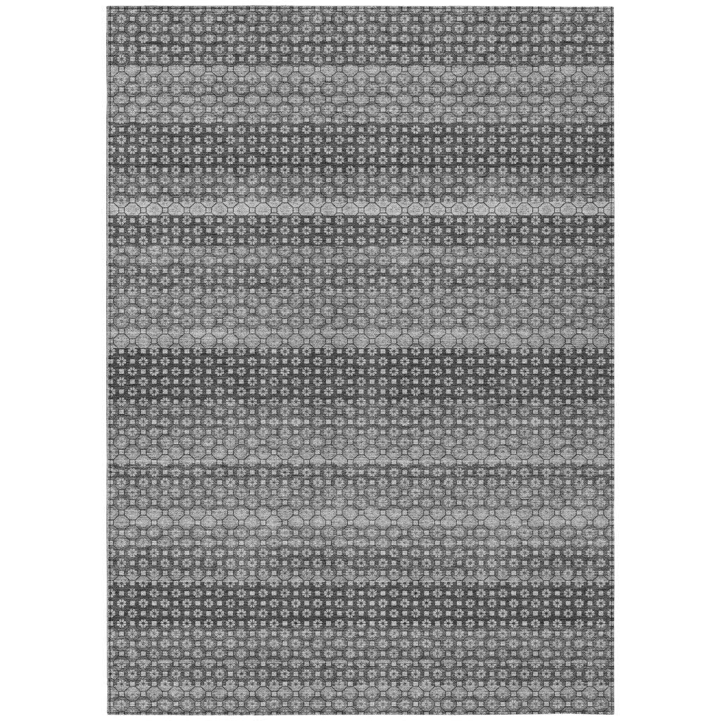 LOOMLAN Rugs Melisyn Gray Washable Indoor-Outdoor Rug