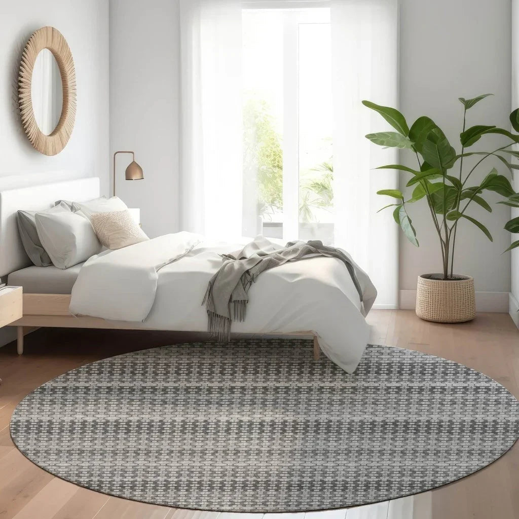 LOOMLAN Rugs Melisyn Gray Washable Indoor-Outdoor Rug