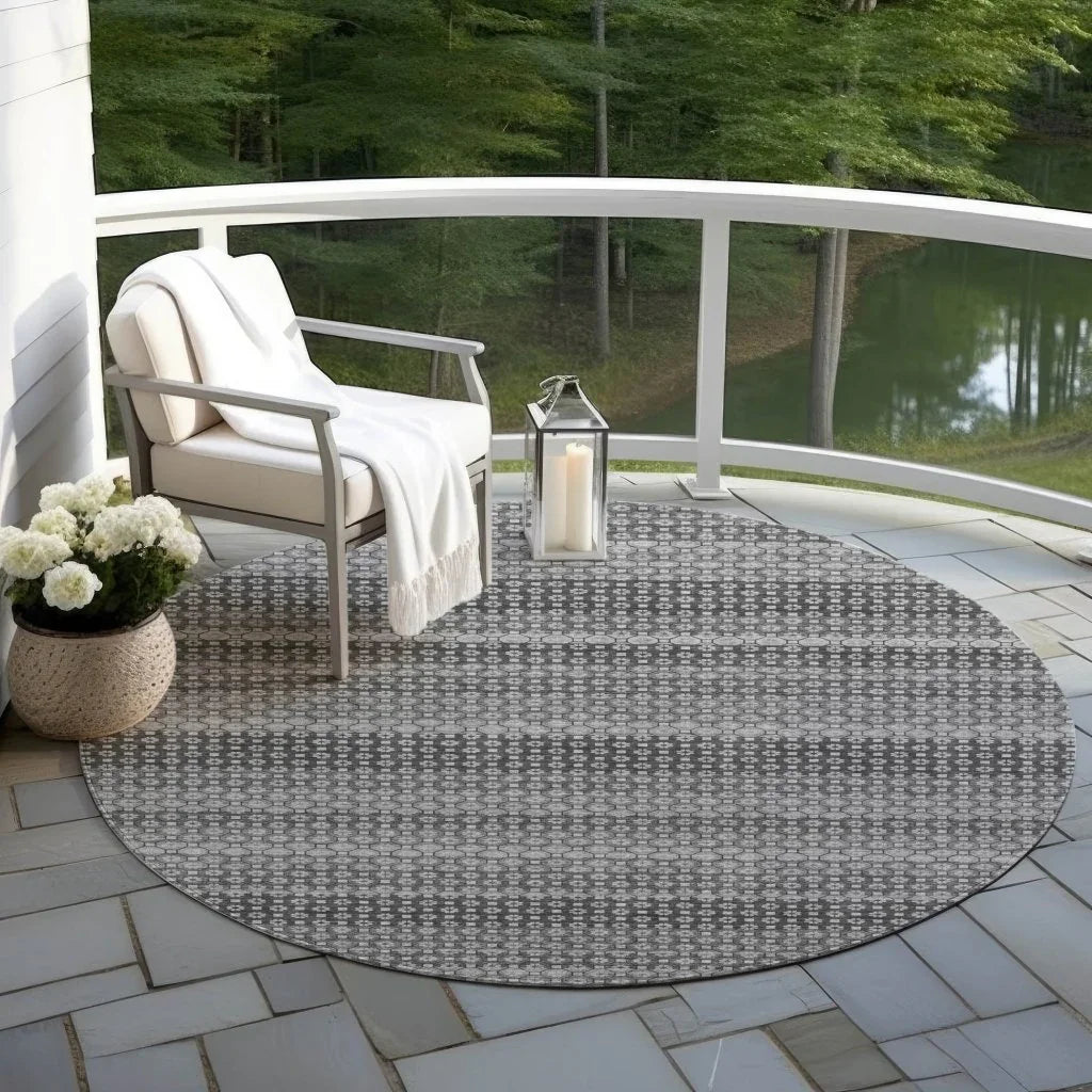 LOOMLAN Rugs Melisyn Gray Washable Indoor-Outdoor Rug