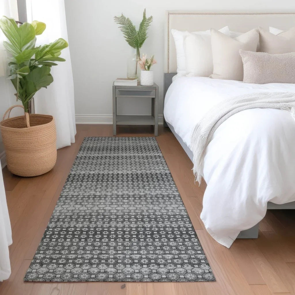 LOOMLAN Rugs Melisyn Gray Washable Indoor-Outdoor Rug
