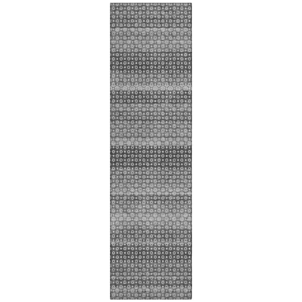 LOOMLAN Rugs Melisyn Gray Washable Indoor-Outdoor Rug