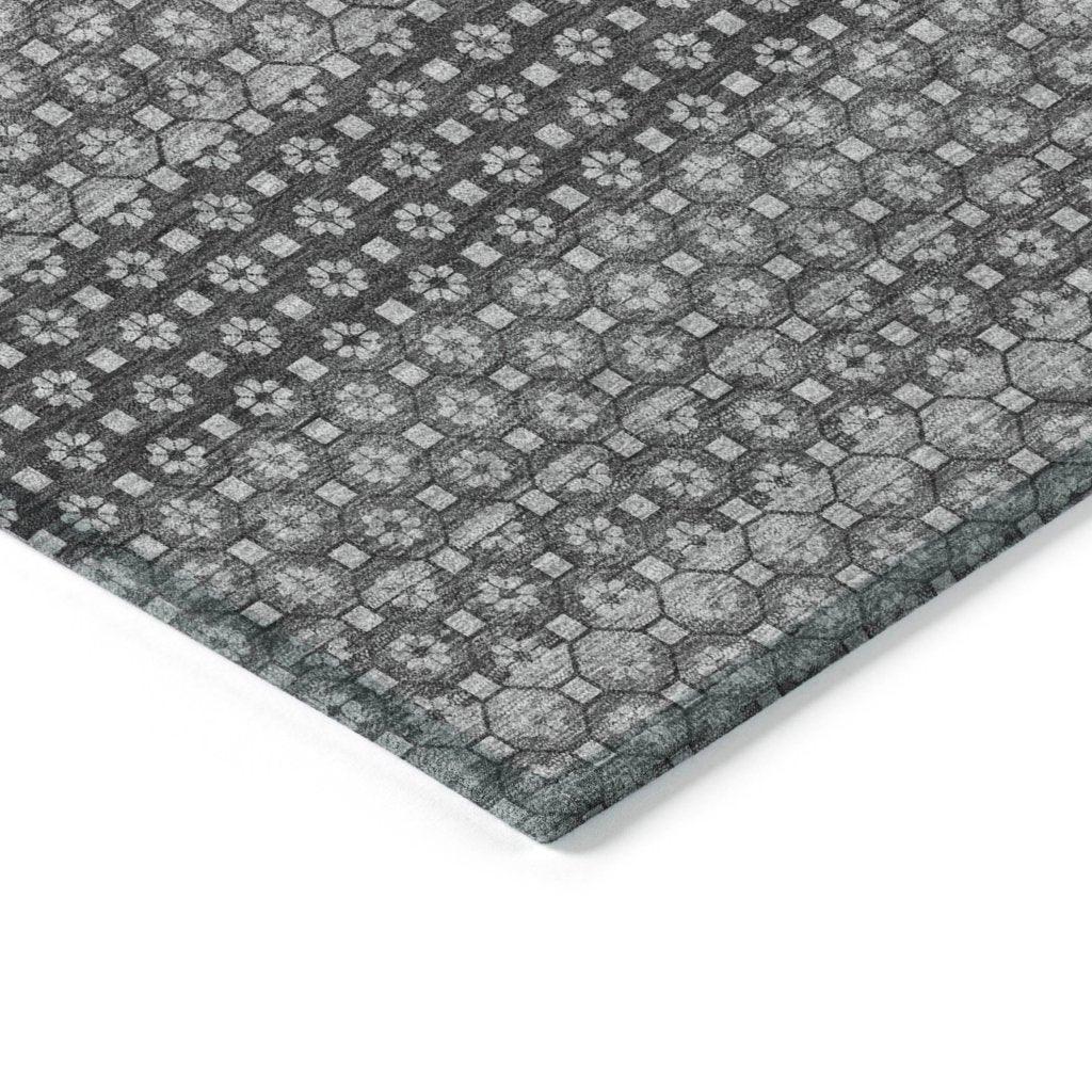 LOOMLAN Rugs Melisyn Gray Washable Indoor-Outdoor Rug