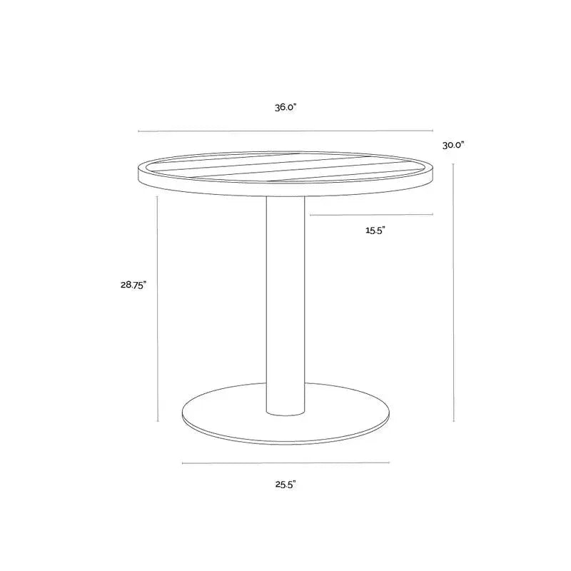 SUNPAN Merano Black Aluminum Outdoor Bistro Table