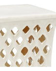 Merideth White Glaze Ceramic Outdoor Garden Stool - LOOMLAN - Chelsea House - Poufs and Stools