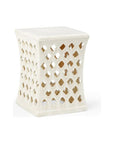 Merideth White Glaze Ceramic Outdoor Garden Stool - LOOMLAN - Chelsea House - Poufs and Stools