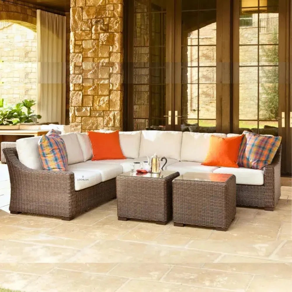 Mesa Left Arm Loveseat Premium Wicker Furniture - LOOMLAN - Lloyd Flanders - Outdoor Modulars