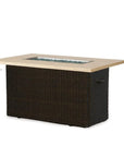 Mesa Rectangular Fire Table Gray Travertine - LOOMLAN - Lloyd Flanders - Outdoor Fire Tables