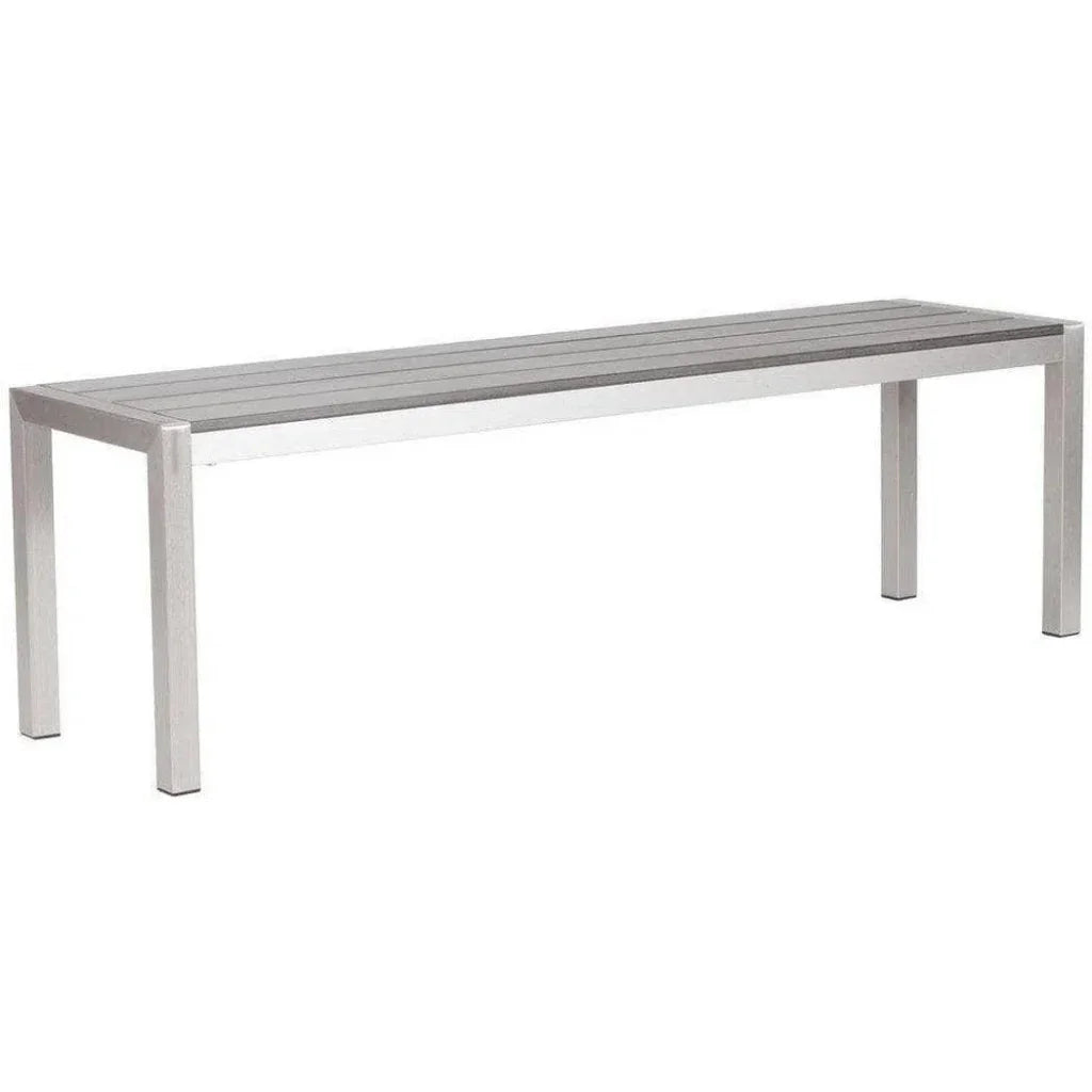 Metropolitan Double Bench Brushed Aluminum - LOOMLAN - Zuo Modern - Outdoor Benches