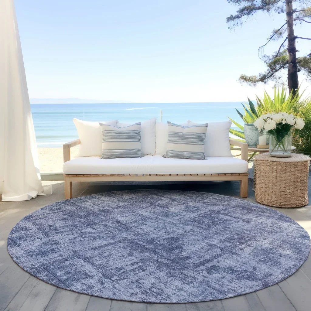 LOOMLAN Rugs Mezzara Blue Washable Indoor-Outdoor Rug