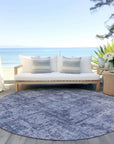 LOOMLAN Rugs Mezzara Blue Washable Indoor-Outdoor Rug
