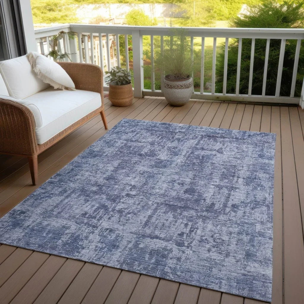LOOMLAN Rugs Mezzara Blue Washable Indoor-Outdoor Rug