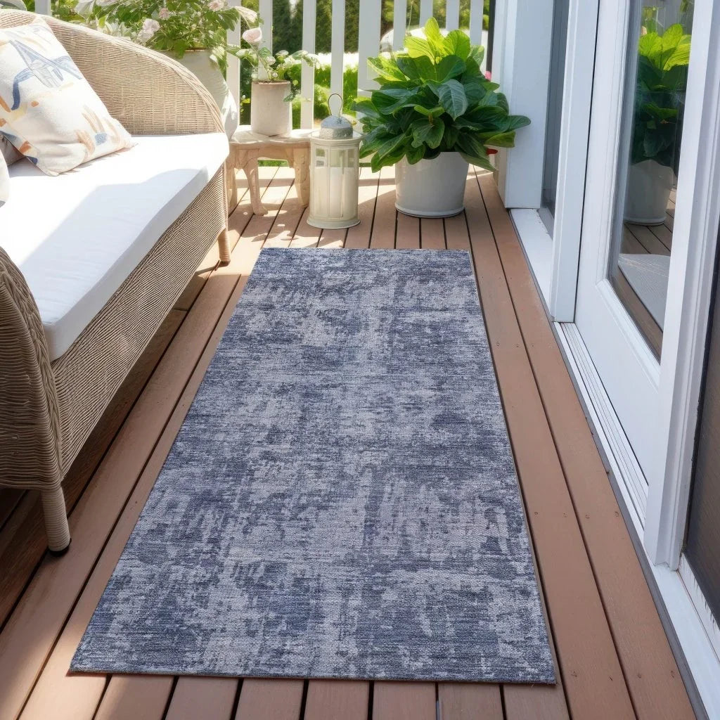 LOOMLAN Rugs Mezzara Blue Washable Indoor-Outdoor Rug