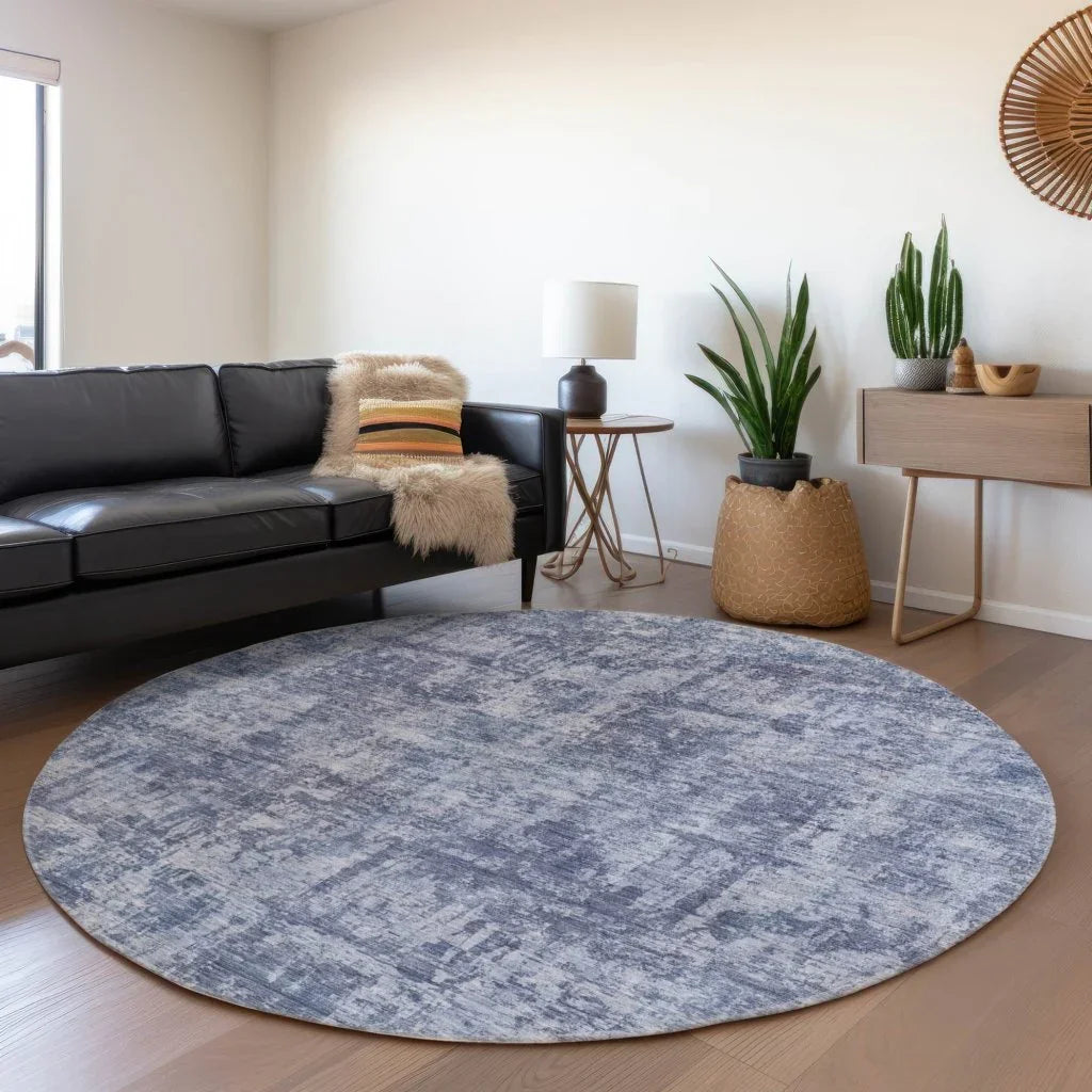 LOOMLAN Rugs Mezzara Blue Washable Indoor-Outdoor Rug