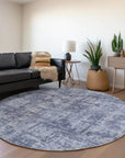 LOOMLAN Rugs Mezzara Blue Washable Indoor-Outdoor Rug