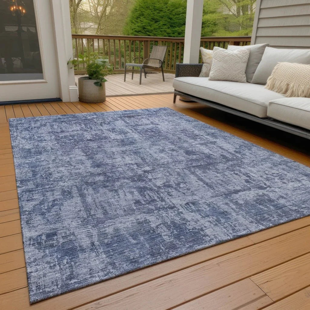 LOOMLAN Rugs Mezzara Blue Washable Indoor-Outdoor Rug