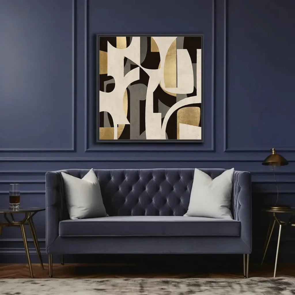 LOOMLAN Mid Century Abstract d Canvas Wall Art For Living Room
